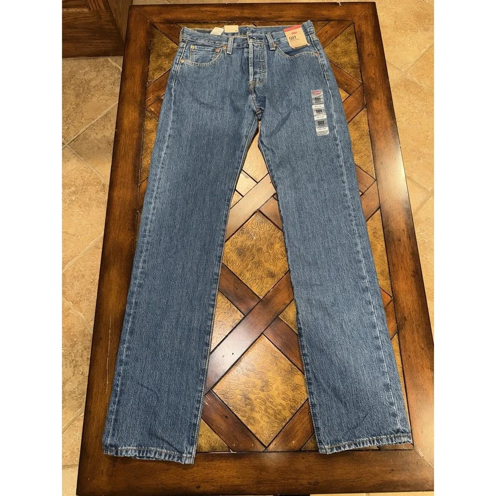 Levi's 501 29x34 Men's Denim Jeans Blue, Straight Leg, Button Fly‎ 100% Cotton
